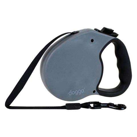 Doggo Retractable Leash Medium Grey