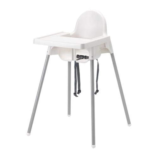 ANTILOP Highchair with tray, silver-colour