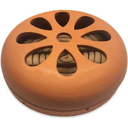 Waxwork Citronella and Sandal Wood Natural Mozzie Repellent Coils with Terracotta Holder 3-Pieces