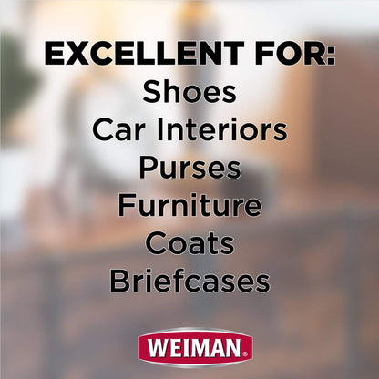 Weiman Leather Cleaner & Conditioner - 12 Fl Oz - Non Toxic Cleans Conditions and Restores Leather Surfaces - UV Protectants Help Prevent Cracking or Fading of Leather Couches Car Seats Shoes Purses