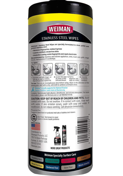 Weiman Heavy Duty Cooktop Polish and Stainless Steel Wipes - Powerful Appliance Kitchen Cleaning Kit