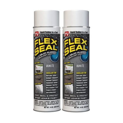 Flex Seal Spray Rubber Sealant Coating (14-oz, White) - Pack of 2