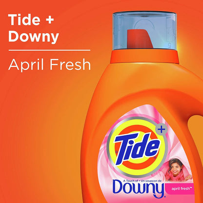 Tide Plus A Touch of Downy Liquid Laundry Detergent, April Fresh, 46 fl oz, 29 loads