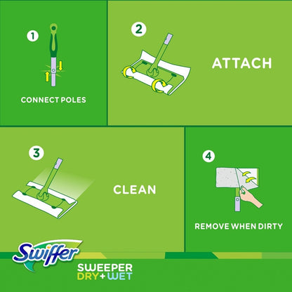 Swiffer 92814 Disposable Dry and Wet Sweeper Starter Kit