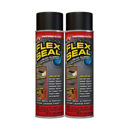 Flex Seal Spray Rubber Sealant Coating,14oz - Pack of 2 (Black)