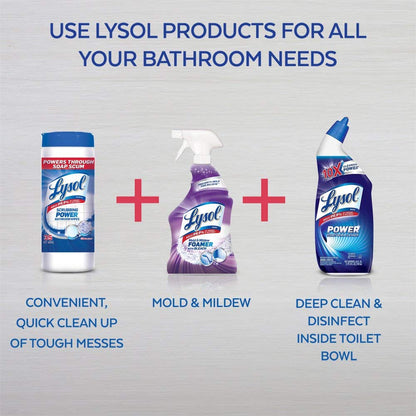 Lysol Mold & Mildew Foamer w. Bleach, Bathroom Cleaner Spray, 32oz (Pack of 2)