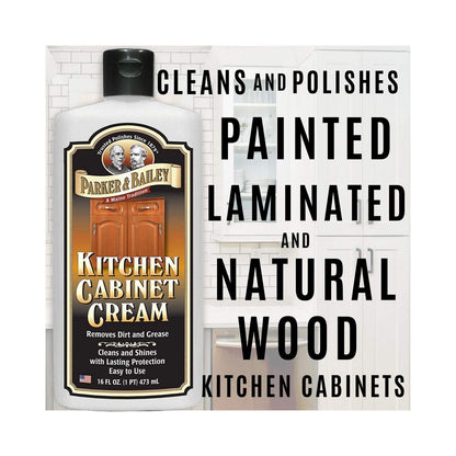 Parker & Bailey Lemon Oil Polish Bundled with Kitchen Cabinet Cream- Furniture Polish Oil and Wood Cleaner Combo