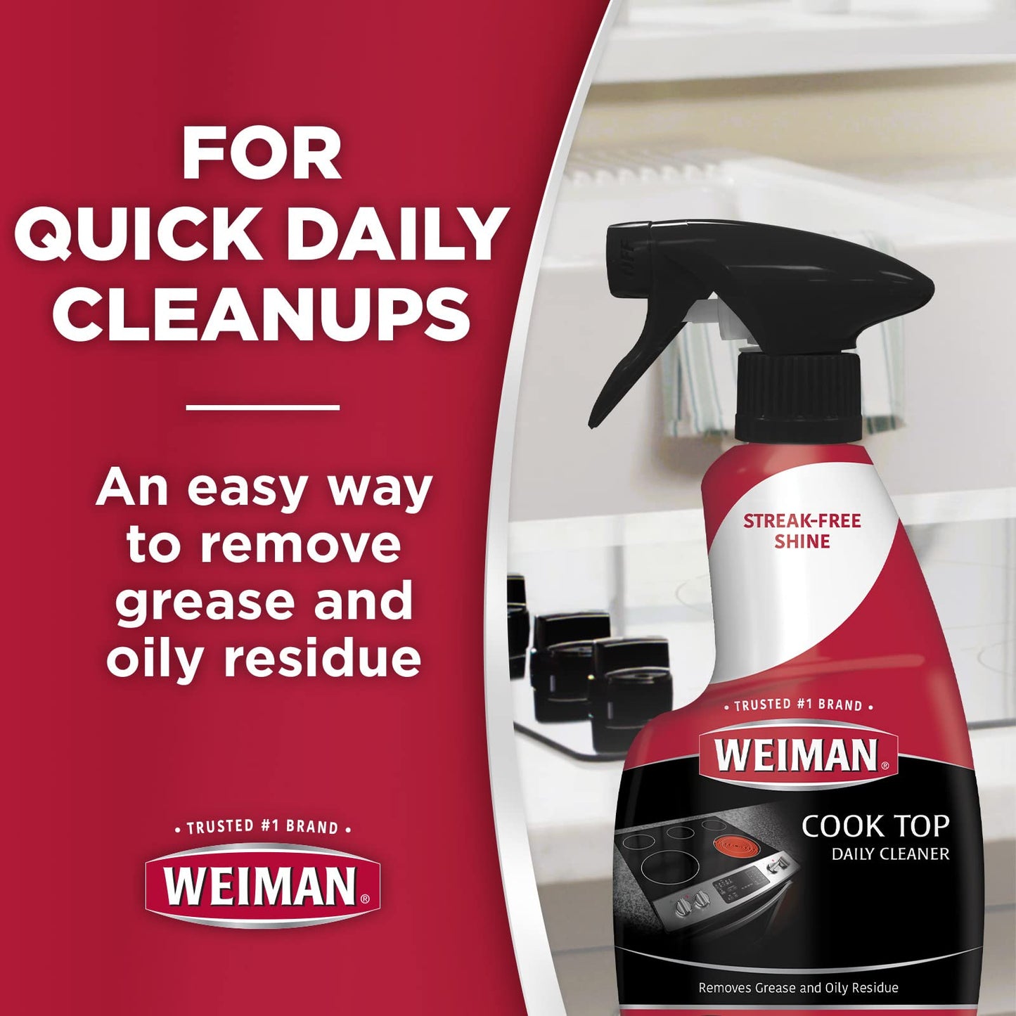 Weiman Cooktop Daily Cleaner & Polish For Ceramic, Glass, Induction Stovetops - 2 Pack