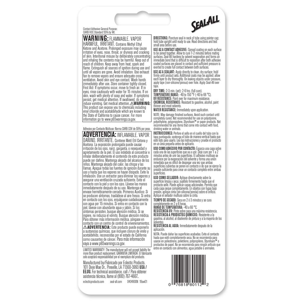 Seal-All 380112 Contact Adhesive and Sealant - 2fl. oz