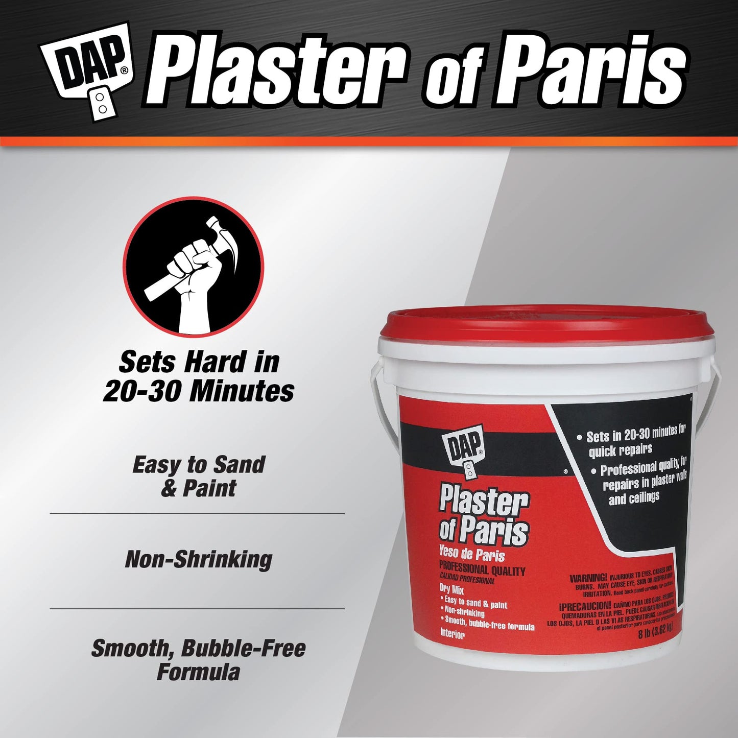 Dap 10310 Plaster of Paris Tub Molding Material, 8-Pound, Wh