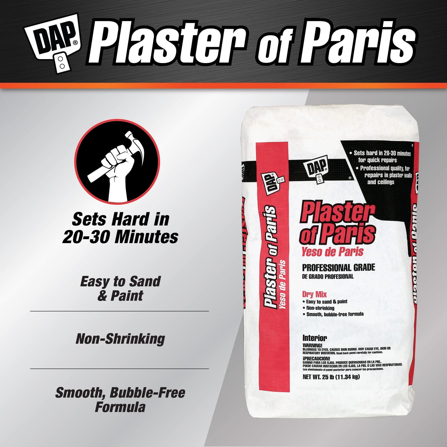 Dap 10312 Plaster Of Paris, 25-Pound, White