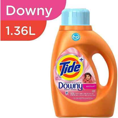 Tide Plus A Touch of Downy Liquid Laundry Detergent, April Fresh, 46 fl oz, 29 loads