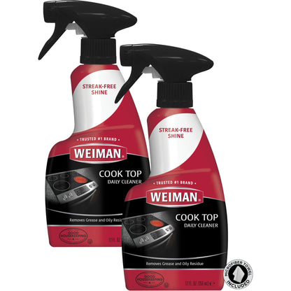 Weiman Cooktop Daily Cleaner & Polish For Ceramic, Glass, Induction Stovetops - 2 Pack