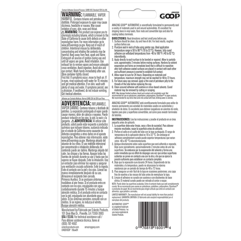 Amazing GOOP 160012 Automotive Adhesive - 3.7 fl. oz.