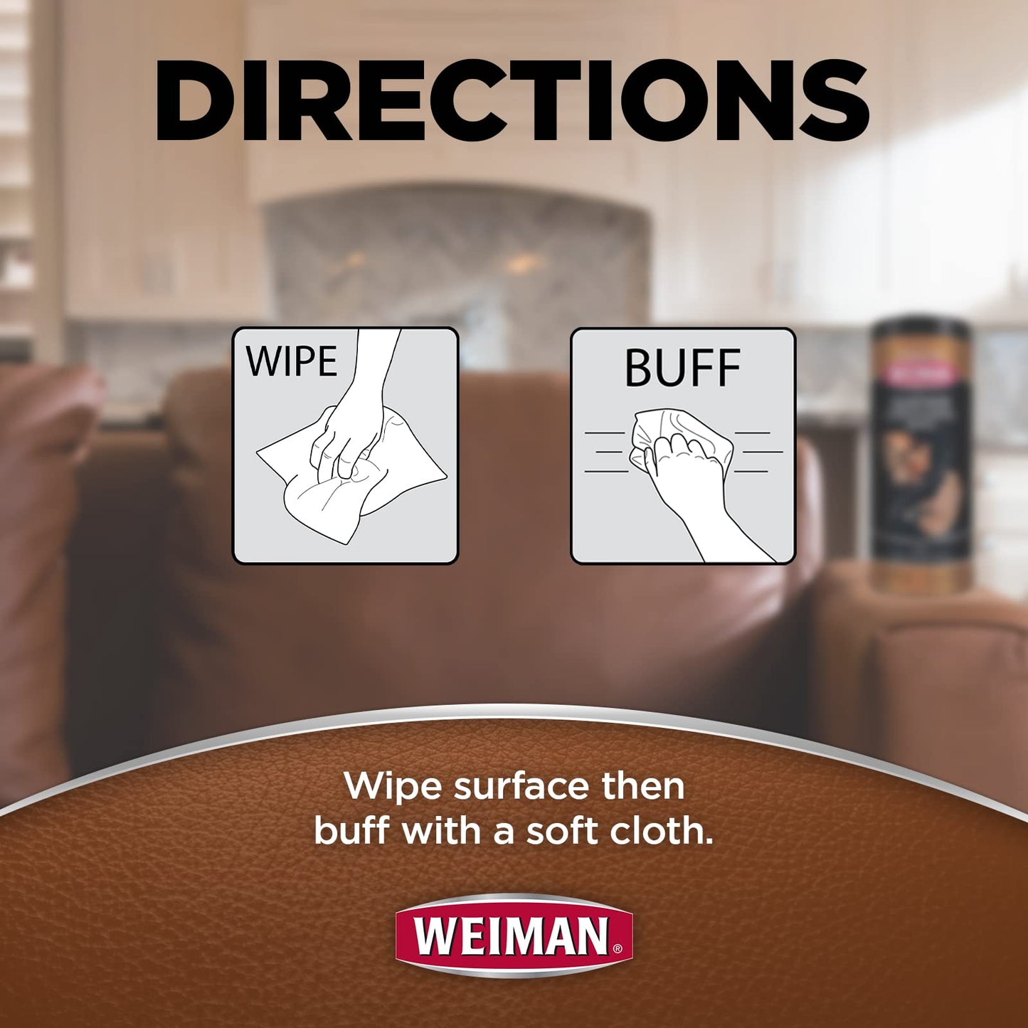 Weiman Leather Cleaner Wipes (30 Count) and Microfiber Cloth