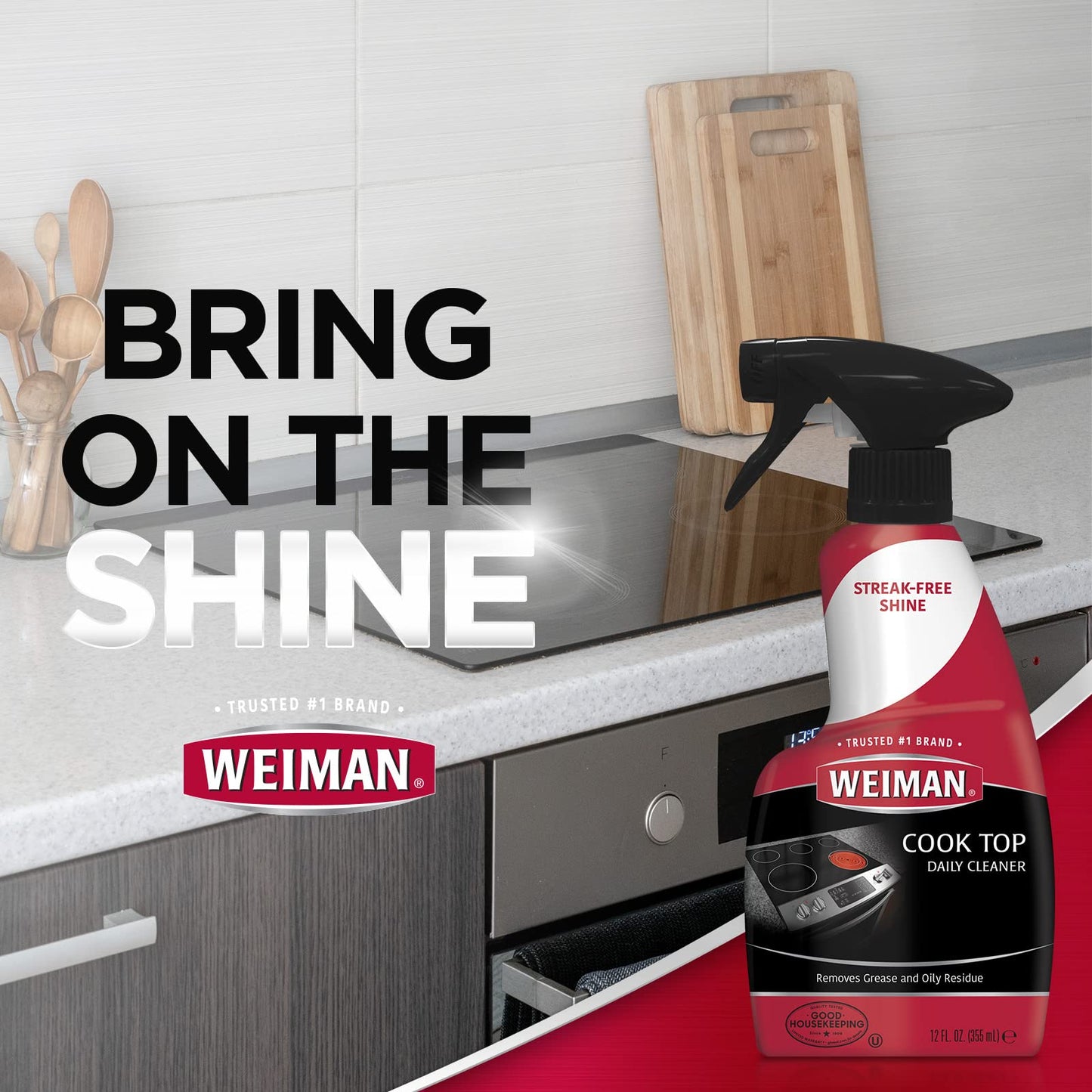 Weiman Cooktop Daily Cleaner & Polish For Ceramic, Glass, Induction Stovetops - 2 Pack