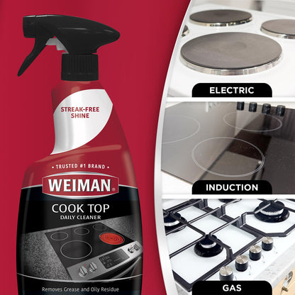 Weiman Cooktop Daily Cleaner & Polish For Ceramic, Glass, Induction Stovetops - 2 Pack