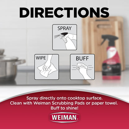 Weiman Cooktop Daily Cleaner & Polish For Ceramic, Glass, Induction Stovetops - 2 Pack