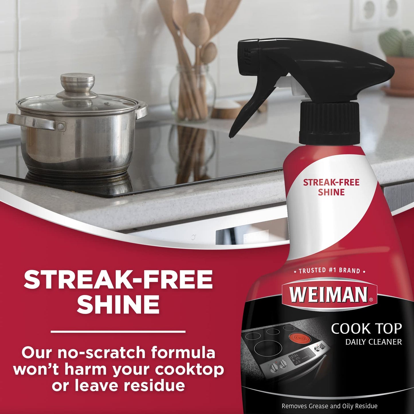 Weiman Cooktop Daily Cleaner & Polish For Ceramic, Glass, Induction Stovetops - 2 Pack