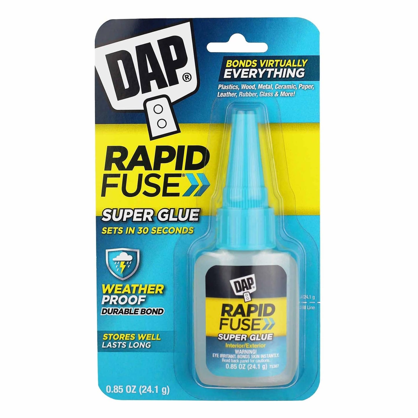 DAP 7079800155 00155 0.85 oz Rapid Fuse Fast Curing All Purpose Adhesive, Clear