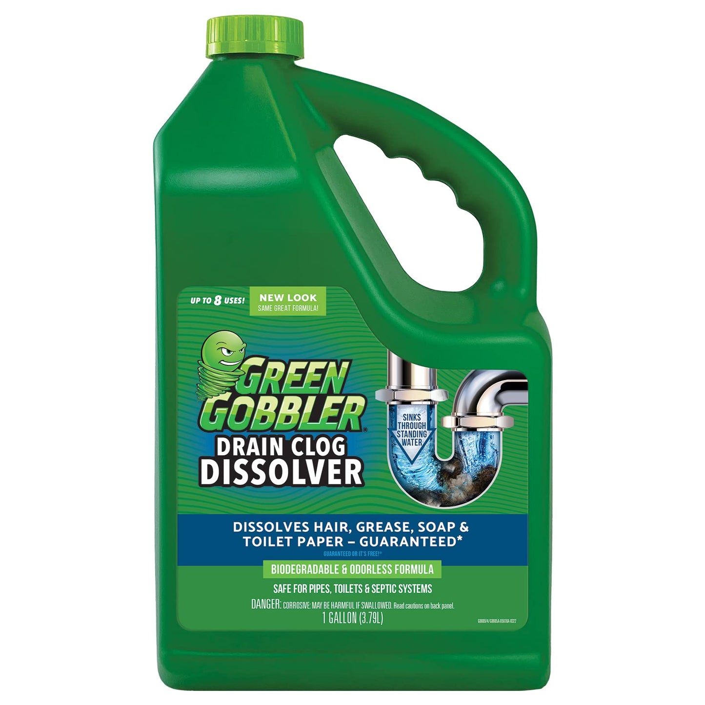 Liquid Clog Remover By Green Gobbler - Drain, Toilet Clog Remover, DISSOLVE Hair & Grease From Clogged Toilets, Sinks And Drains - Drain Cleaner, Works Within Minutes - 1 Gallon