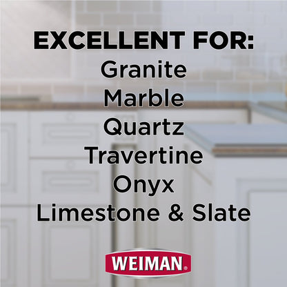 Weiman Stainless Steel & Granite Cleaner - 12 Ounce - for Countertop and Appliance Protect from Fingerprints Granite Cleaner and Polish - Enhance The Natural Beauty of Your Stone Surface - 12 Ounce