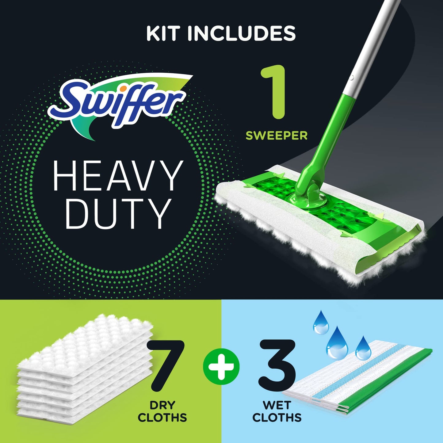 Swiffer Sweeper Start Kit, Green, 11 Piece Set, 521000