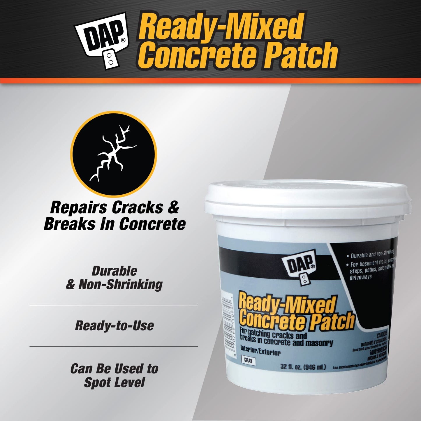 Dap 31084 Concrete Patch Interior and Exterior, 1-Quart