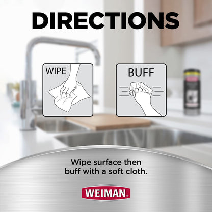 Weiman Heavy Duty Cooktop Polish and Stainless Steel Wipes - Powerful Appliance Kitchen Cleaning Kit