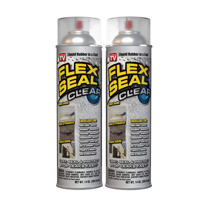 Flex Seal Spray Rubber Sealant Coating, 14-oz, Clear (2 Pack)