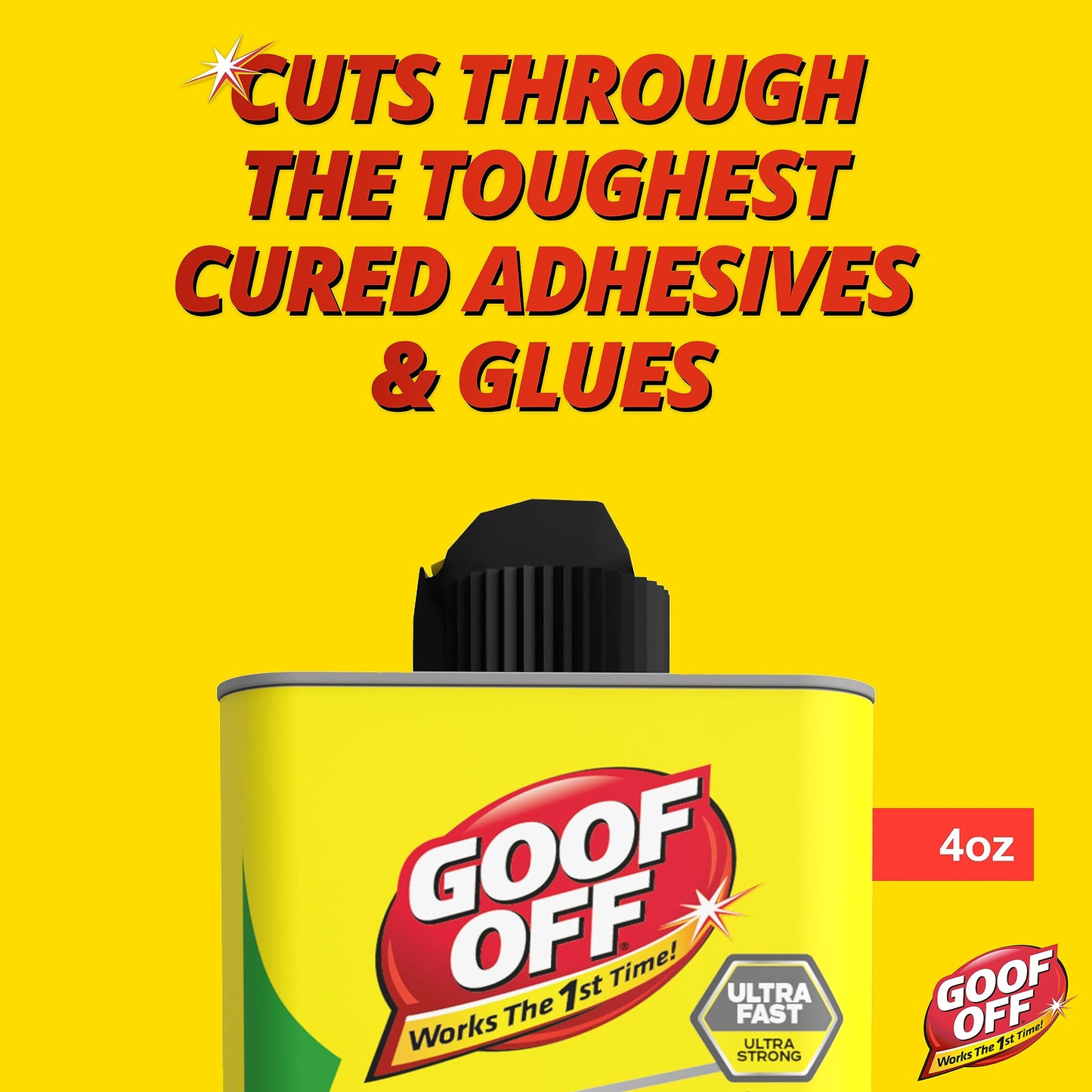 Goof Off FG678, Pro Strength Can, 4oz super glue remover, Yellow