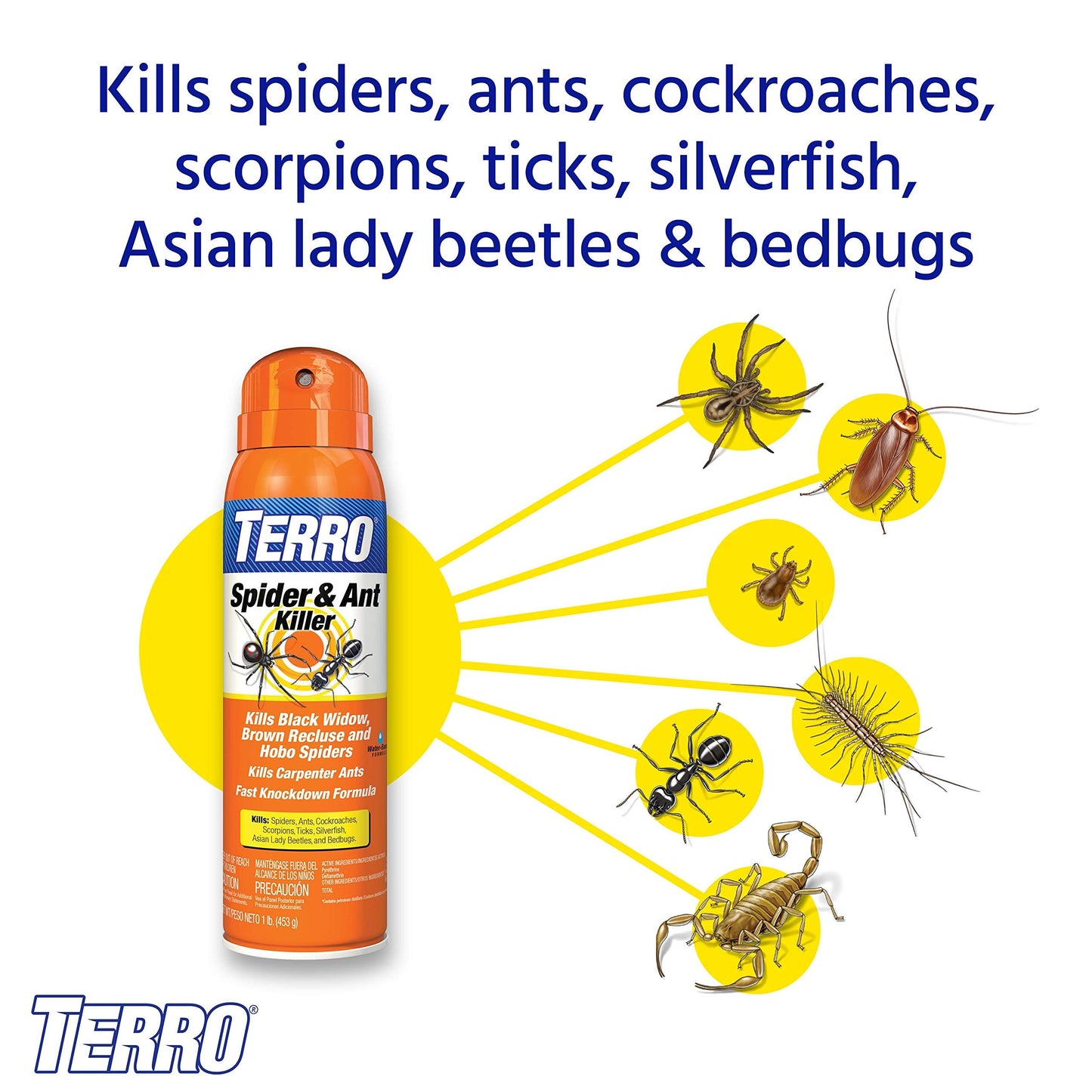 Terro T2302 Spider Killer Aerosol Spray, Multicolor