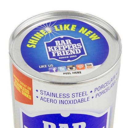 Bar Keepers Friend Powdered Cleanser 21-Ounces + Tight Seal Closing Lid (1-Pack)