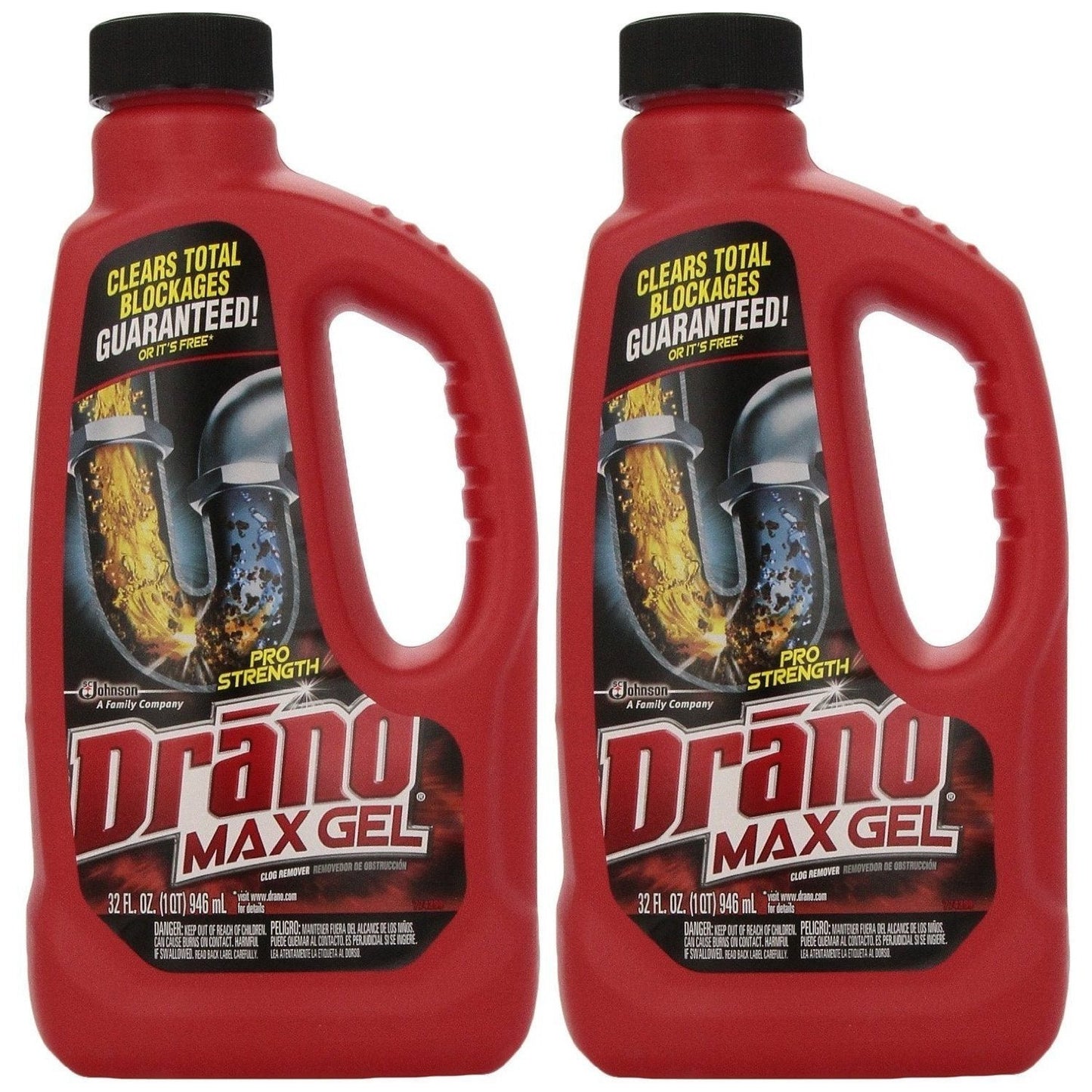 Drano 701722747197 00117-2PK Max Clog Remover (Pack of 2), 32 oz, 2Pack (32 Ounce), 64 Fl Oz