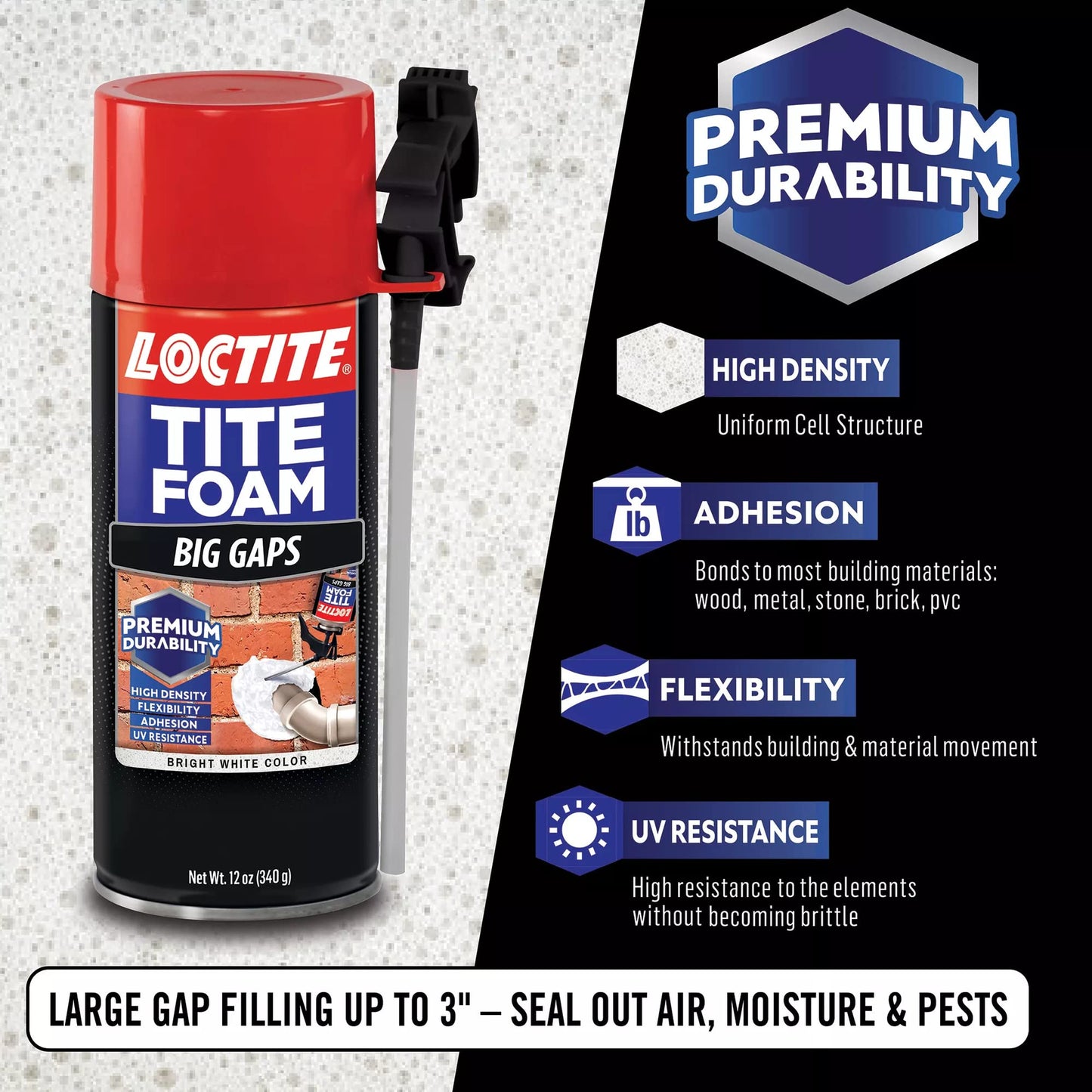 Loctite Tite Foam Big Gaps White Insulating Foam Sealant, 12 oz, 1, Can