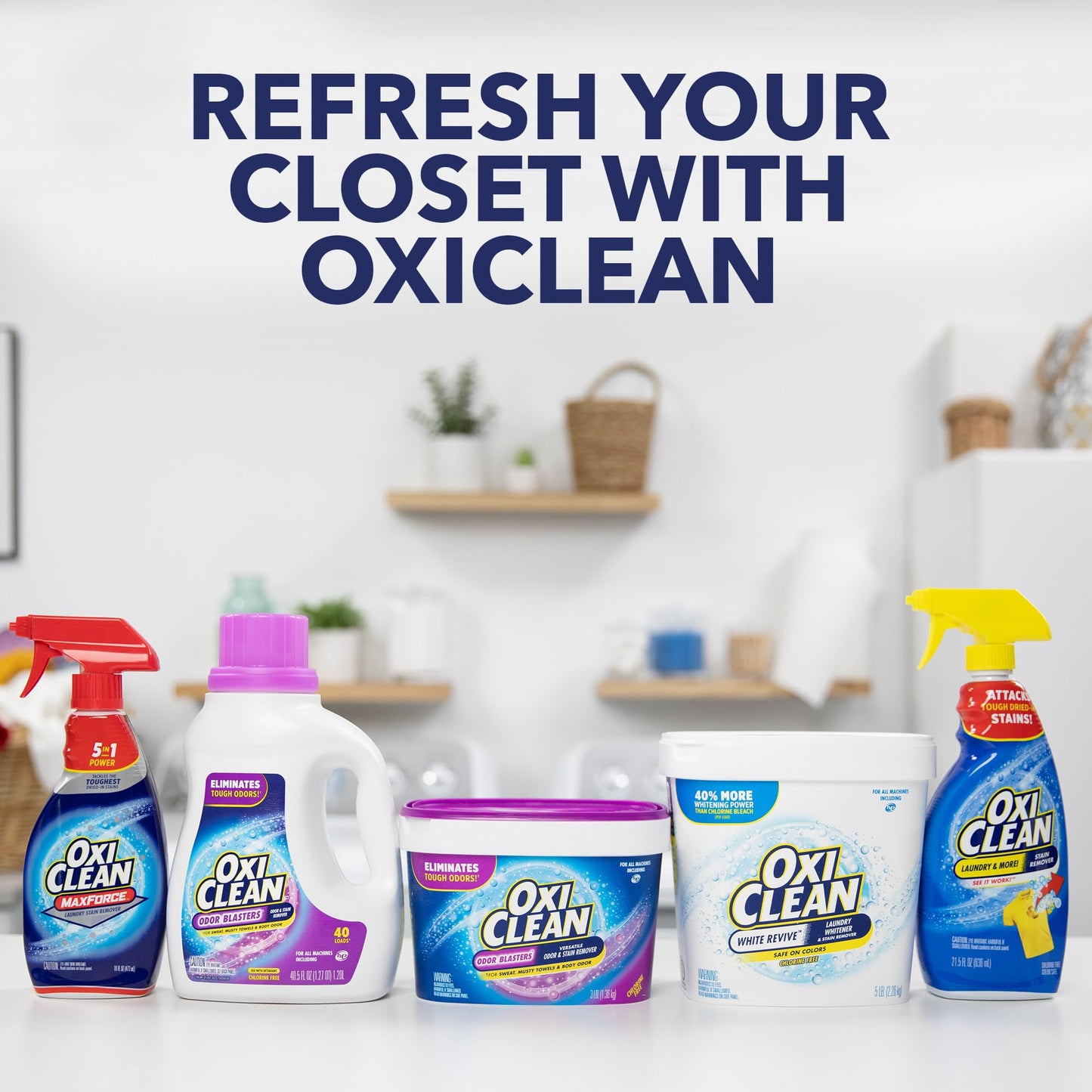 OxiClean Odor Blasters Odor & Stain Remover Powder, Laundry Odor Eliminator, 5 Lbs