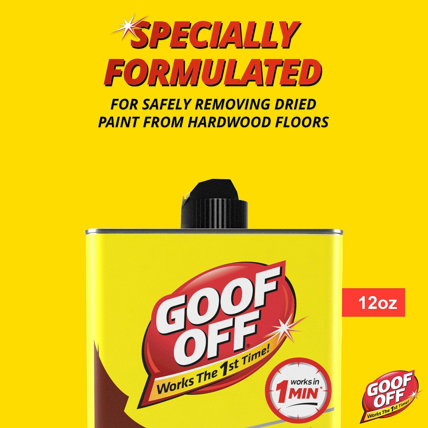 GOOF OFF FG900 Splatter Hardwoods Dried Paint Remover, – 12 oz. can, 12 Ounces