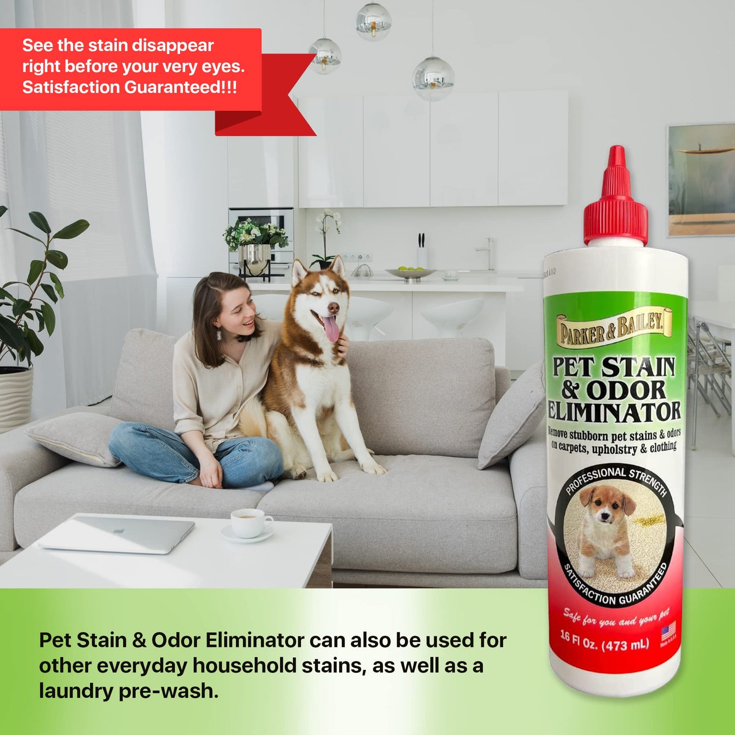 Parker Bailey Pet Stain & Odor Eliminator 16oz bottle