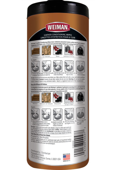 Weiman Leather Wipes - 30 ct