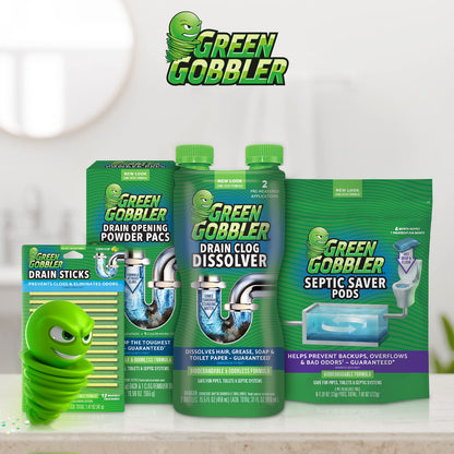 Liquid Clog Remover By Green Gobbler - Drain, Toilet Clog Remover, DISSOLVE Hair & Grease From Clogged Toilets, Sinks And Drains - Drain Cleaner, Works Within Minutes - 1 Gallon