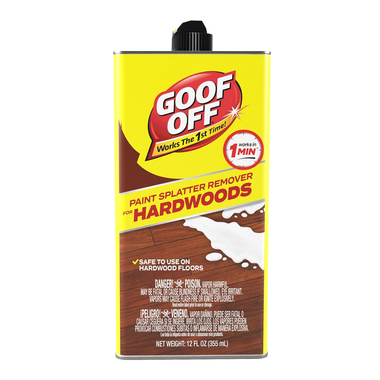 GOOF OFF FG900 Splatter Hardwoods Dried Paint Remover, – 12 oz. can, 12 Ounces