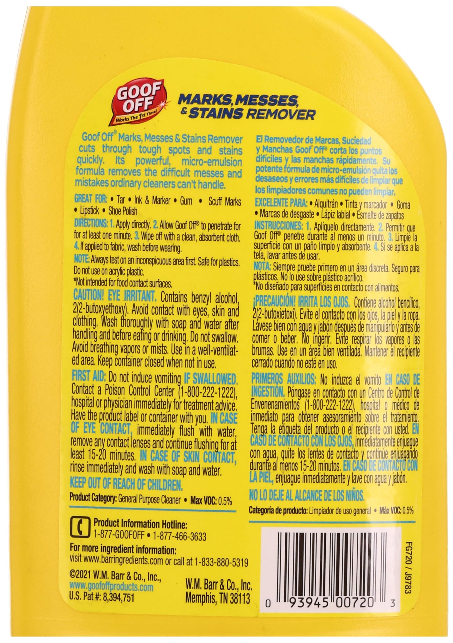 Goof Off Heavy Duty Spot Remover (16oz, FG720)