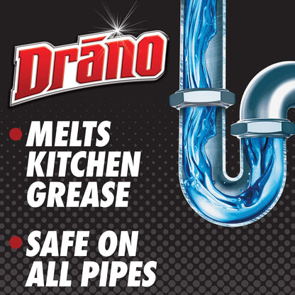 Drano Kitchen Granules Drain Clog Remover and Cleaner, Unclogs blockage from Grease or Cooking Oil, 8.8 oz