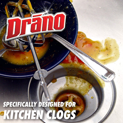 Drano Kitchen Granules Drain Clog Remover and Cleaner, Unclogs blockage from Grease or Cooking Oil, 8.8 oz