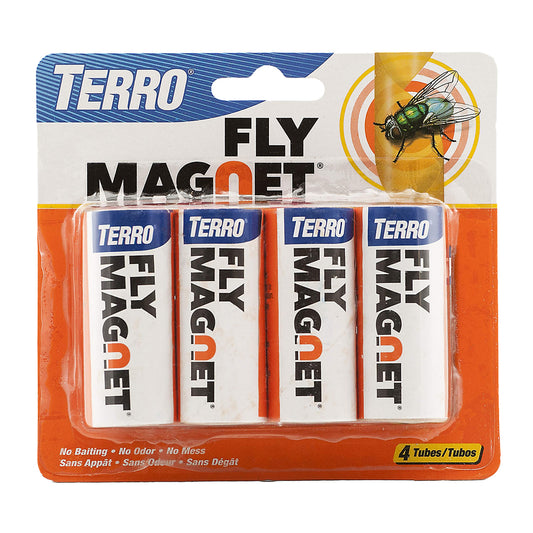 Terro Fly Magnet T510 Sticky Fly Paper Trap, Solid, Pack Of 4